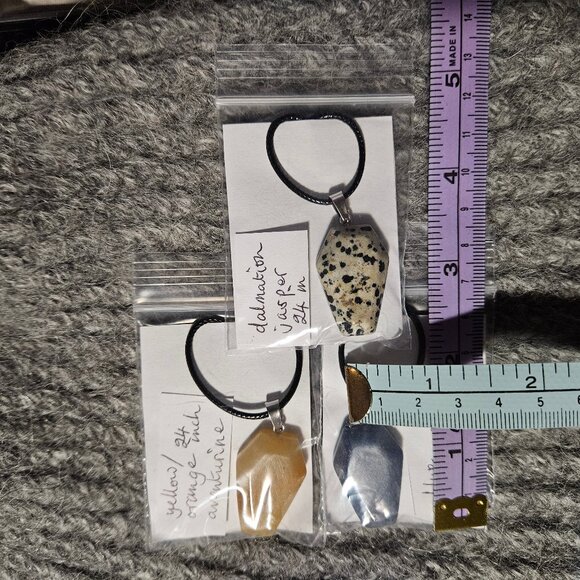 1 coffin gemstone/crystal pendant, 3 to choose from, black cord, new - Picture 3 of 4